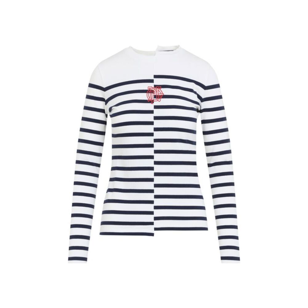 Jean Paul Gaultier Stretch Cotton Asymetric Long Sleves Top Women